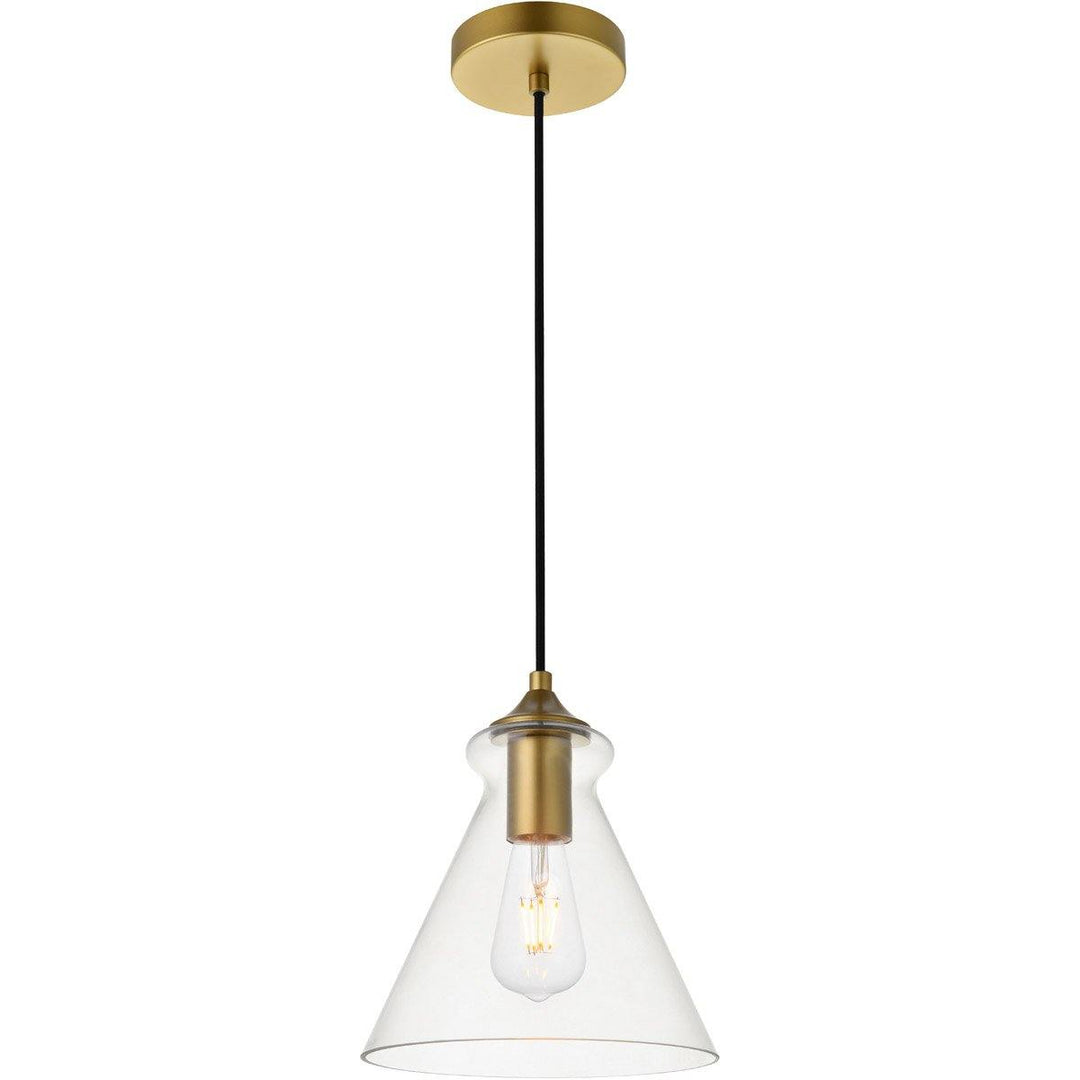 Brass with Clear Shade Pendant - LV LIGHTING