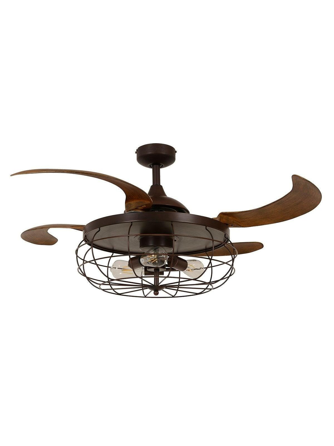 Oil Rubbed Bronze with Dark Koa Retractable Blade Ceiling Fan - LV LIGHTING