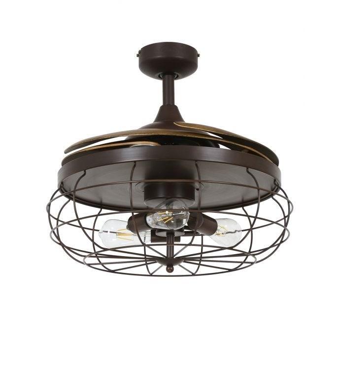 Oil Rubbed Bronze with Dark Koa Retractable Blade Ceiling Fan - LV LIGHTING