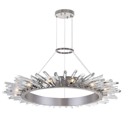 Polished Nickel with Crystal Chandelier - LV LIGHTING