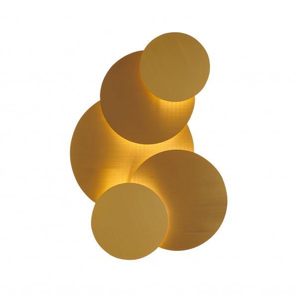 LED Brass Round Stacked Plates Wall Sconce - LV LIGHTING