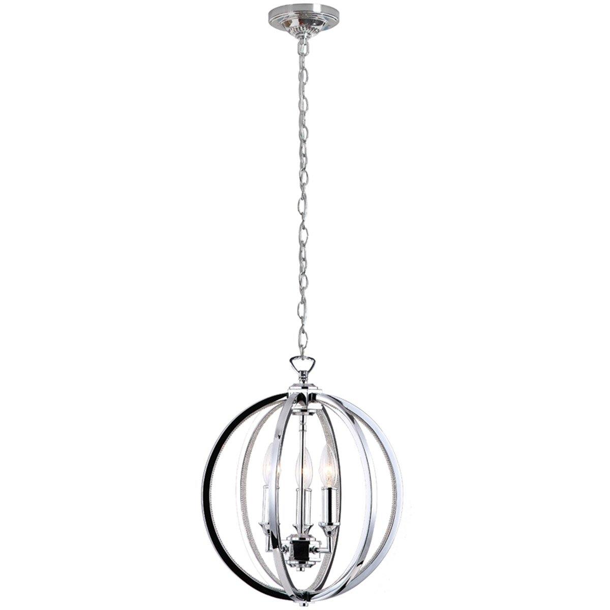Polished Chrome with Orb Ring Pendant - LV LIGHTING