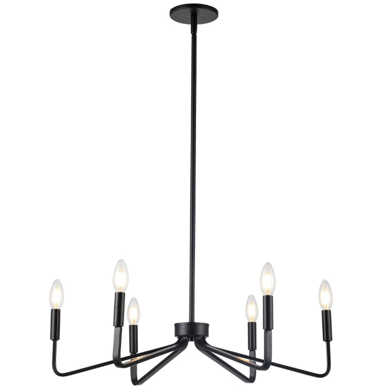 Steel Curve Up Arm Chandelier