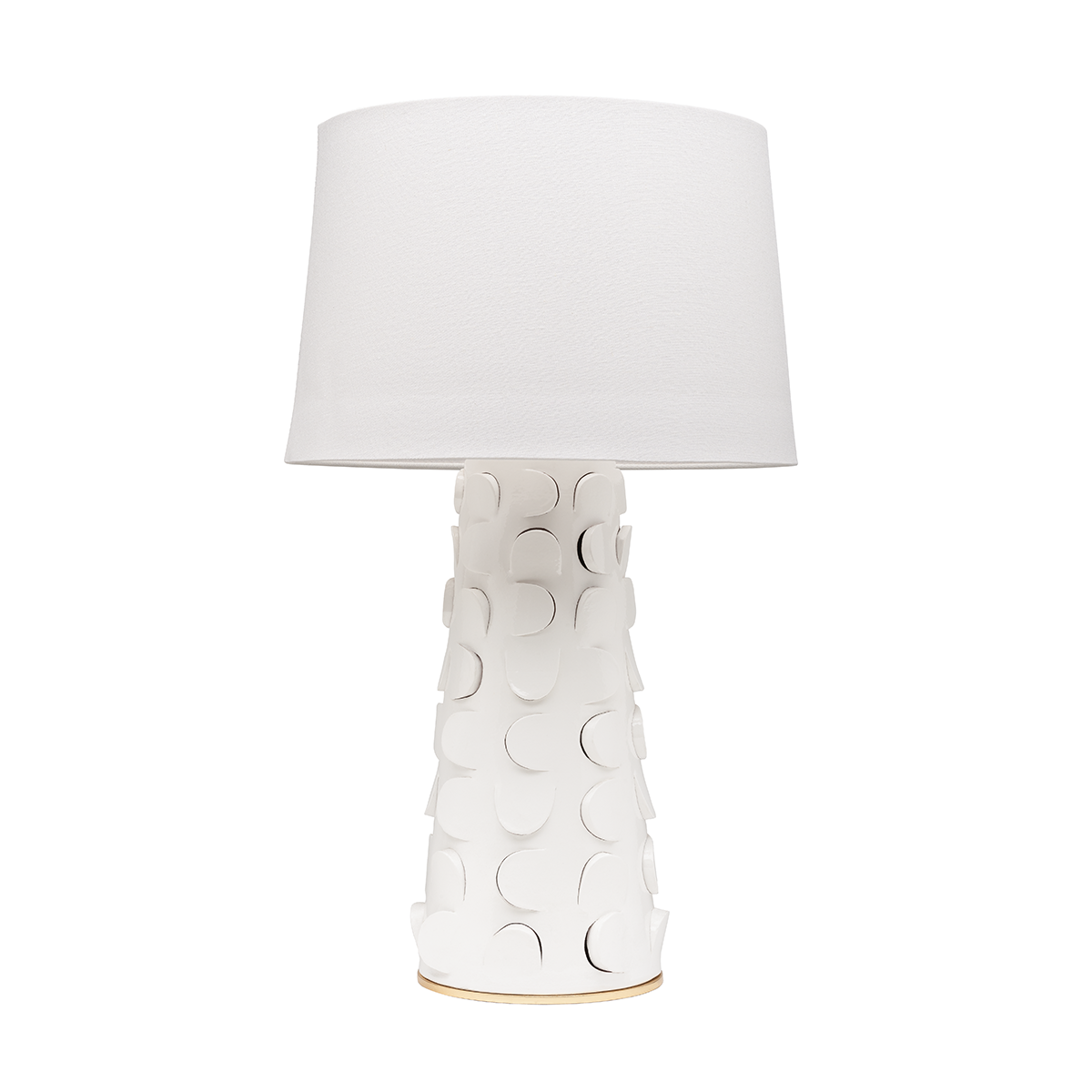 Textural and Retro Base with Belgian Linen Shade Table Lamp
