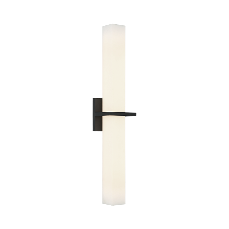Rindlen - LED Steel Frame with White Glass Shade Wall Sconce in Matte Black by Matteo Lighting