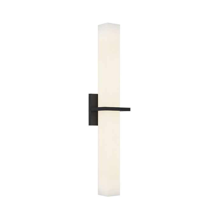 Rindlen - LED Steel Frame with White Glass Shade Wall Sconce in Matte Black by Matteo Lighting