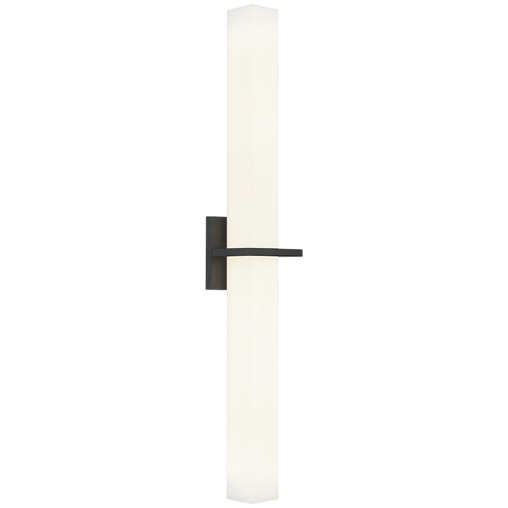 Rindlen - LED Steel Frame with White Glass Shade Wall Sconce in Matte Black by Matteo Lighting