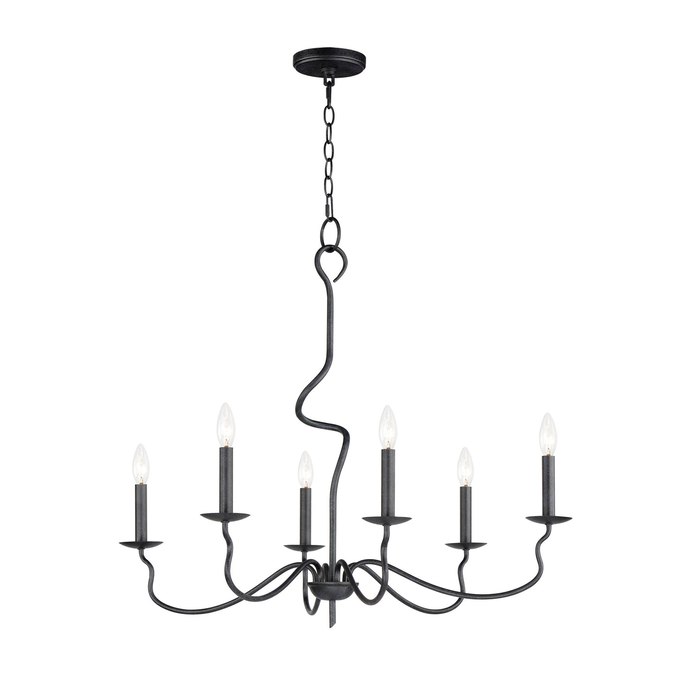 Black Oxide Outstretch Curved Arm Chandelier - LV LIGHTING