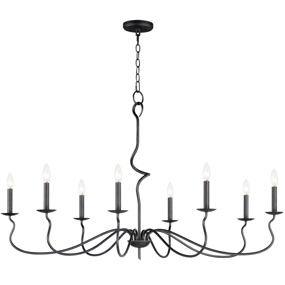 Black Oxide Outstretch Curved Arm Chandelier - LV LIGHTING