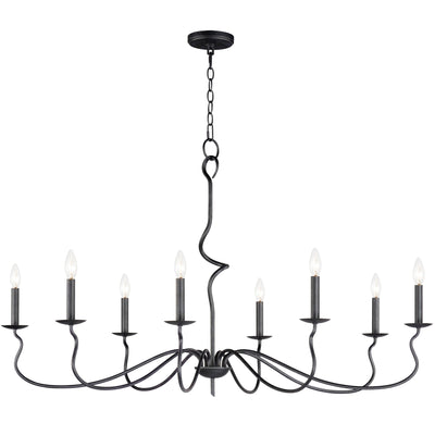 Black Oxide Outstretch Curved Arm Chandelier - LV LIGHTING