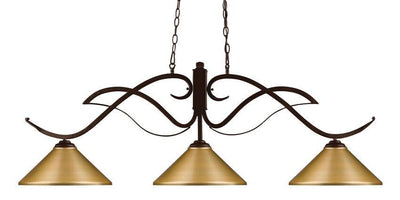 Bronze Bold Flowing Curves with Classic Shade Pendant - LV LIGHTING