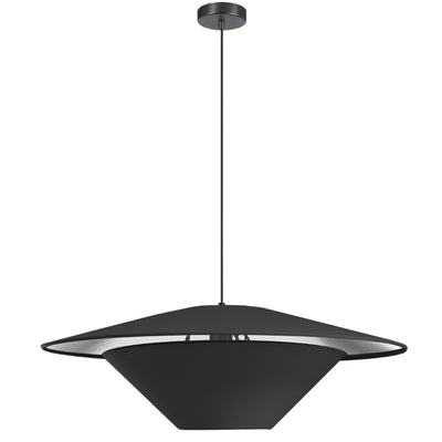 Steel with Double Fabric Shade Chandelier
