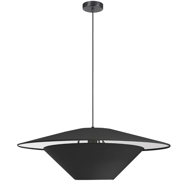 Steel with Double Fabric Shade Chandelier