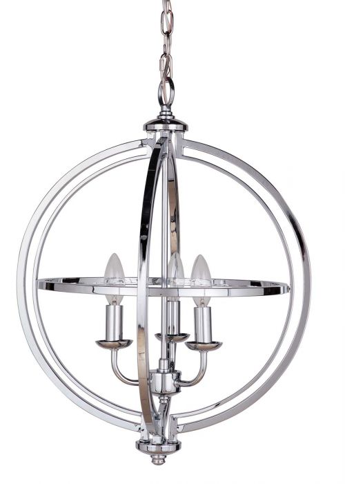 Steel Orbit Ring Frame Pendant / Chandelier in Chrome by Craftmade