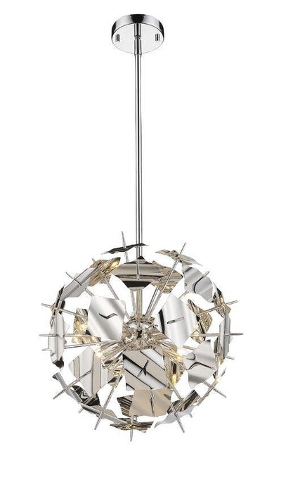 Chrome Iron with Patched Stainless Steel Pendant - LV LIGHTING