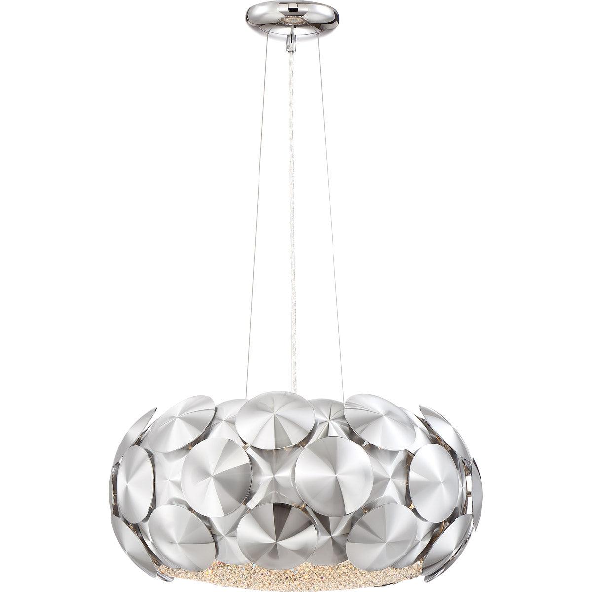 Chrome Circular Frame with Clear Crystal Chandelier - LV LIGHTING