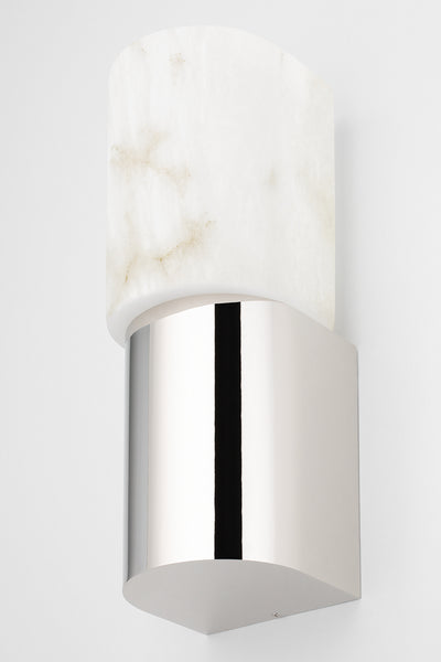 Steel Frame with Spanish Alabaster Shade Wall Sconce
