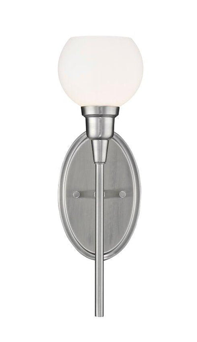 Brushed Nickel with Matte Opal Glass Shade Single Light Wall Sconce - LV LIGHTING