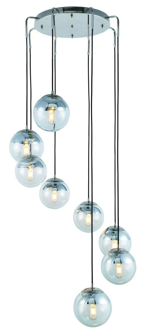 Polished Nickel with Clear Shade Multiple Pendant - LV LIGHTING