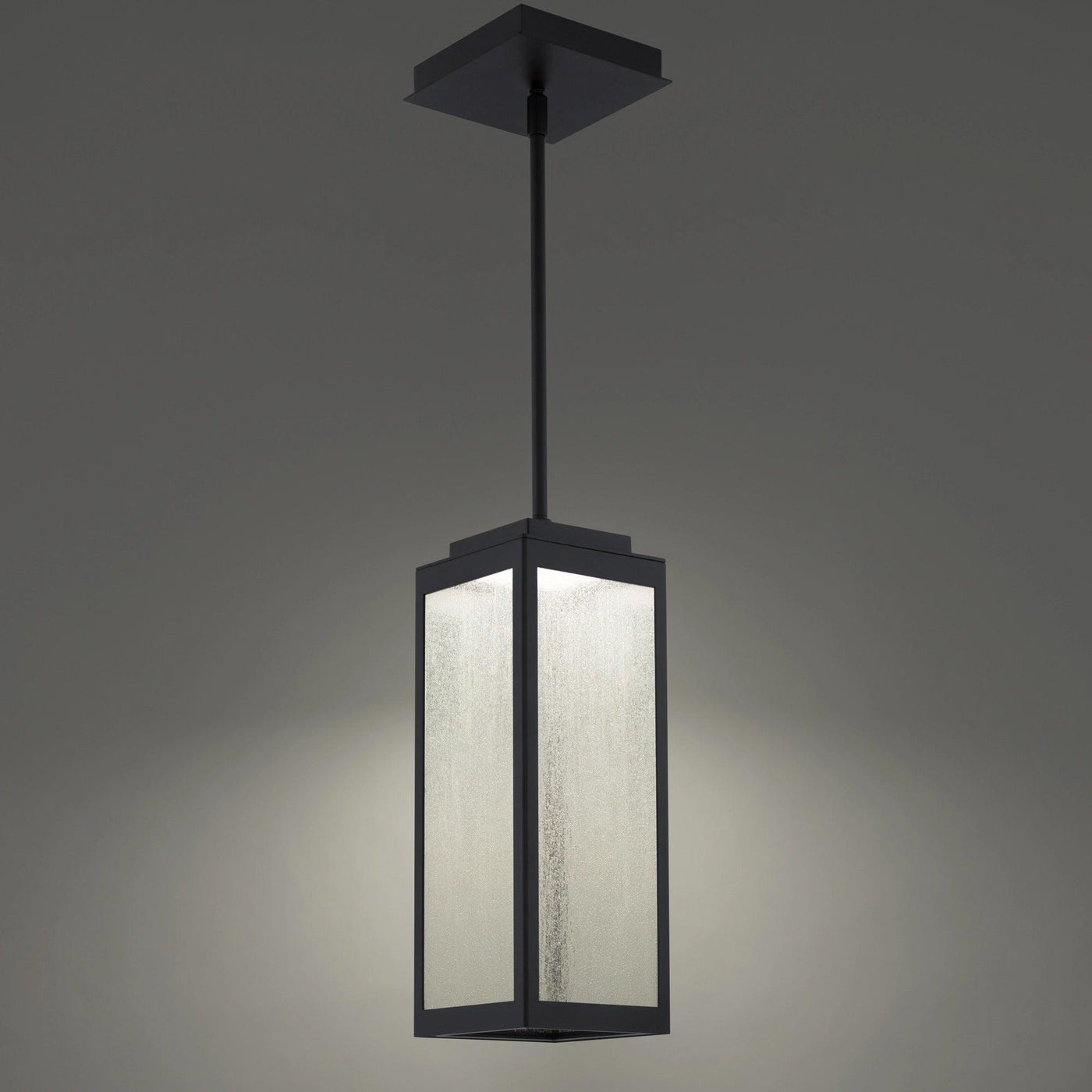 LED Aluminum Frame with Clear Seedy Glass Shade Outdoor Pendant - LV LIGHTING