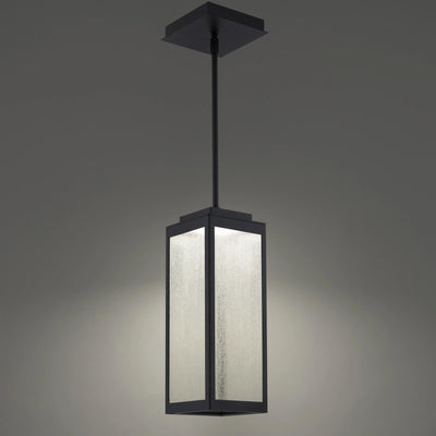 LED Aluminum Frame with Clear Seedy Glass Shade Outdoor Pendant - LV LIGHTING