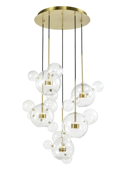 LED Steel Frame with Clear Glass Globes Chandelier - LV LIGHTING