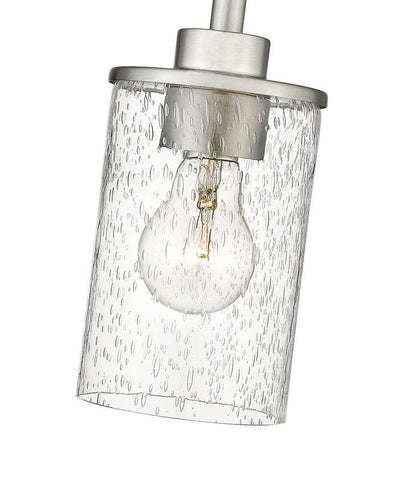 Steel with Clear Seedy Glass Shade Mini Pendant - LV LIGHTING
