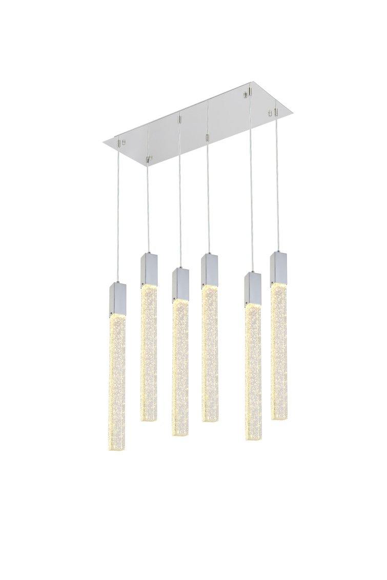 Chrome with 6 Light Pendant - LV LIGHTING