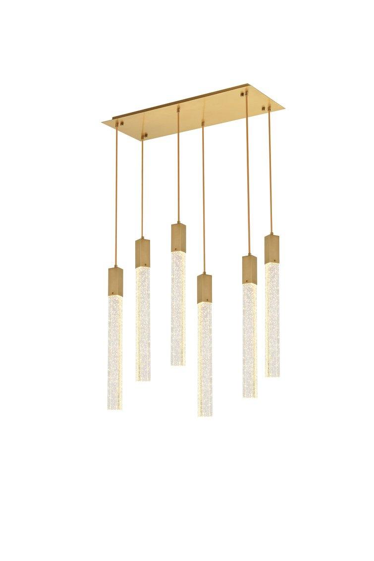 Chrome with 6 Light Pendant - LV LIGHTING