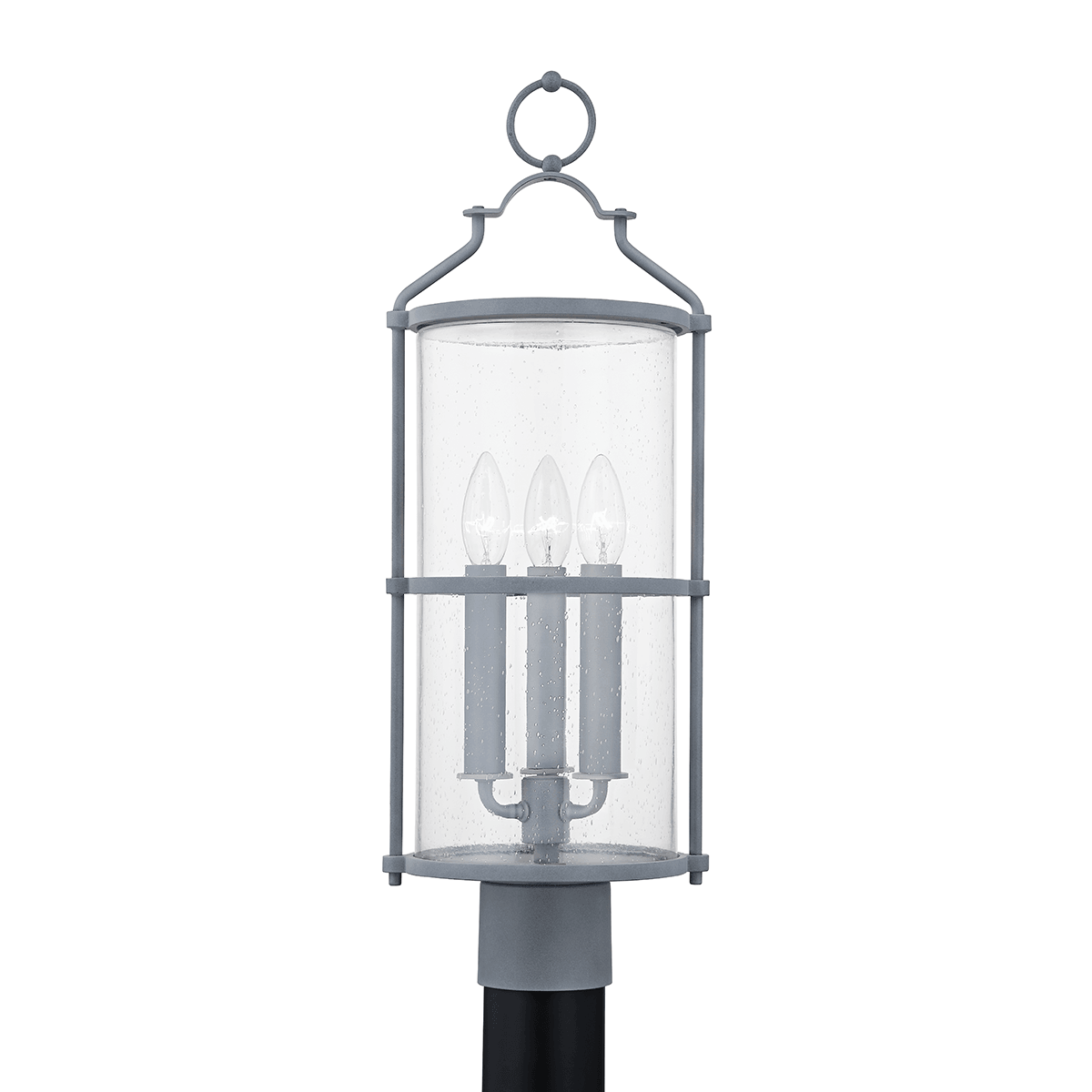 Steel with Clear Seedy Glass Shade Outdoor Pendant - LV LIGHTING