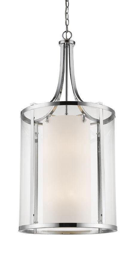 Steel with Clear and Matte Opal Glass Shade Pendant - LV LIGHTING