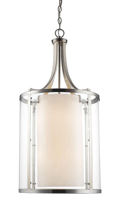 Steel with Clear and Matte Opal Glass Shade Pendant - LV LIGHTING