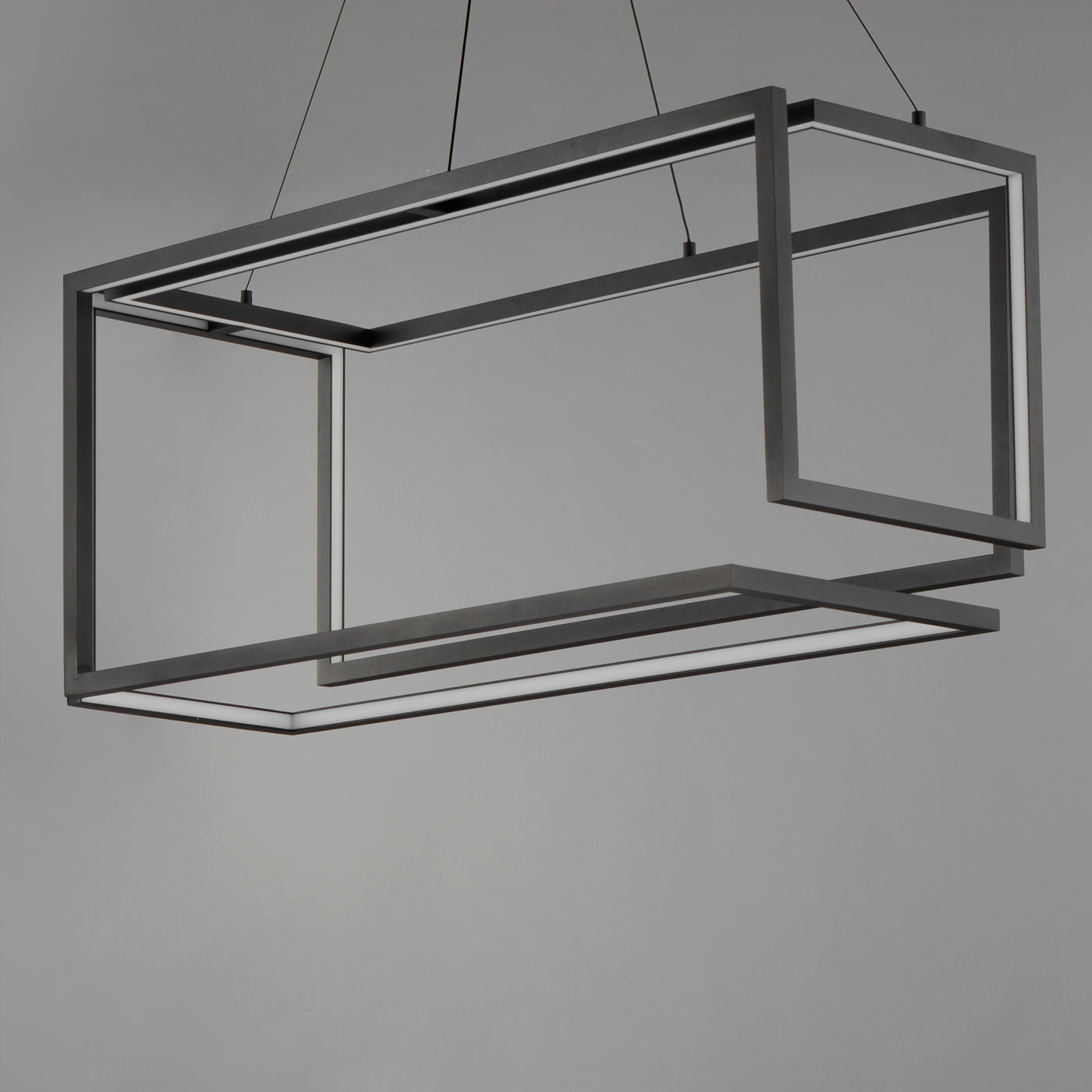 LED Cubist Frame with Acrylic Diffuser Linear Chandelier