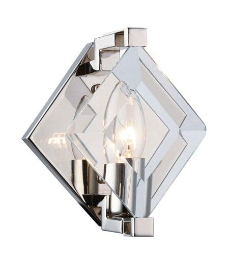 Polished Nickel with Glass Wall Sconce - LV LIGHTING