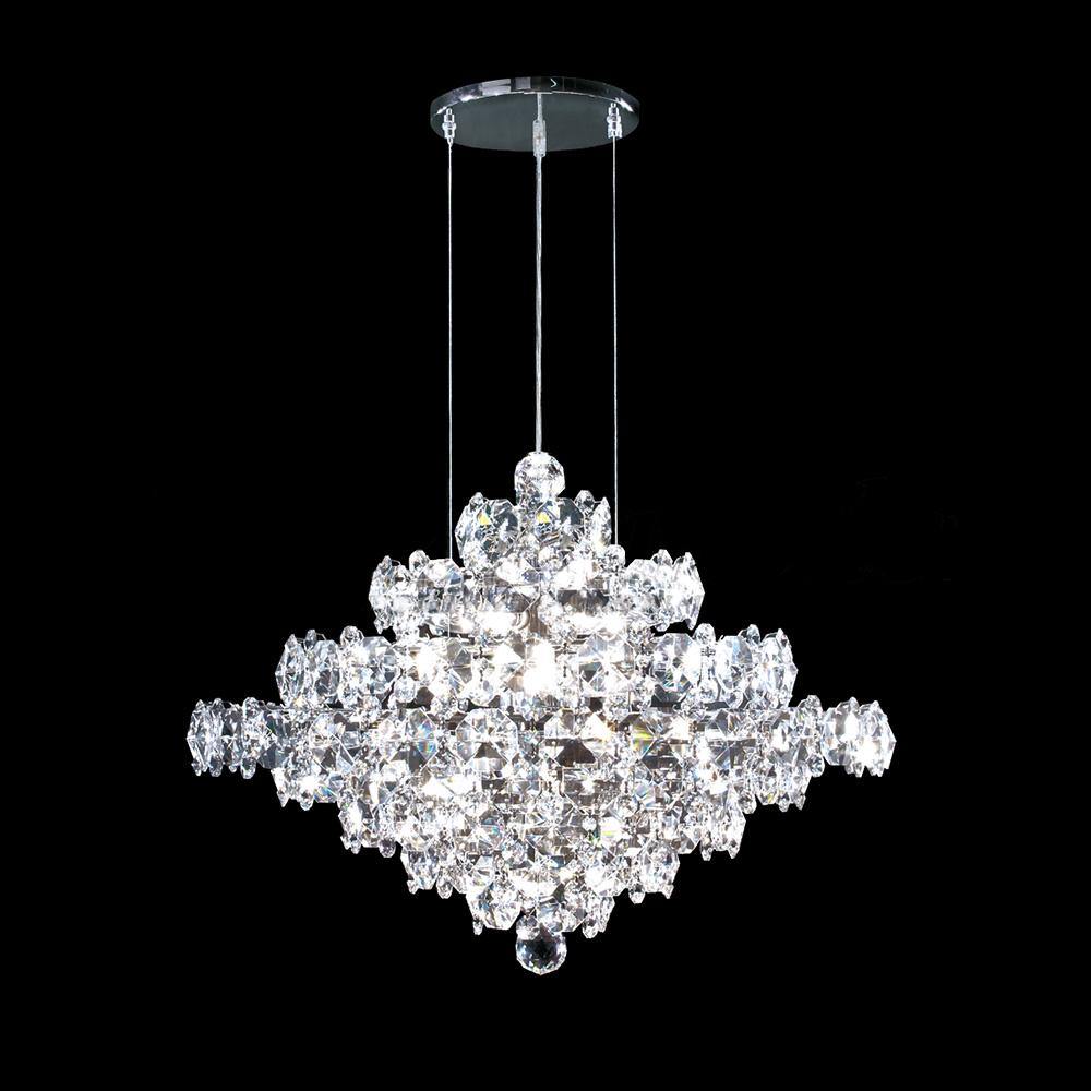 Chrome with Clear Crystal Chandelier - LV LIGHTING