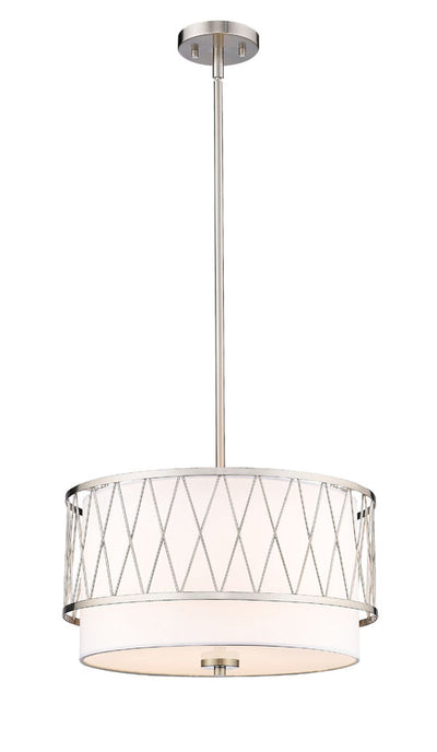 Steel Frame with Fabric Drum Shade Pendant / Chandelier