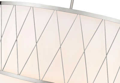 Steel Frame with Fabric Drum Shade Pendant / Chandelier