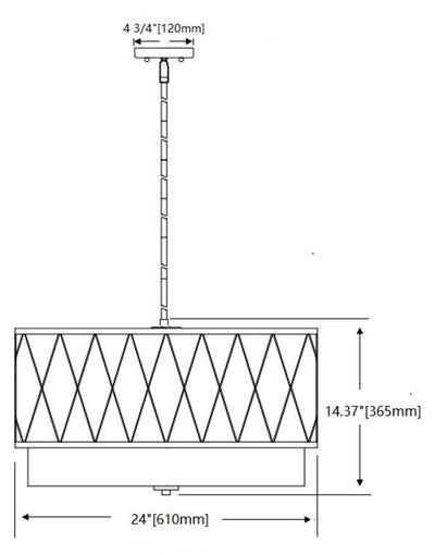 Steel Frame with Fabric Drum Shade Pendant / Chandelier