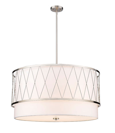 Steel Frame with Fabric Drum Shade Pendant / Chandelier
