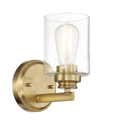 Steel Frame with Cylindrical Glass Shade Single Wall Sconce