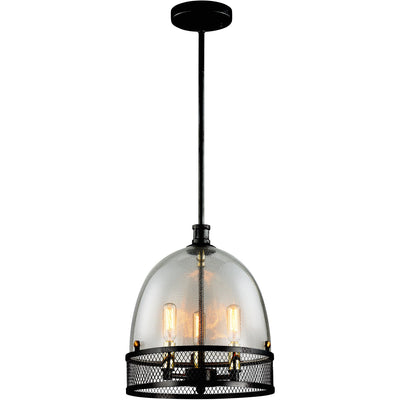 Steel Mesh Frame with Clear Glass Shade Pendant