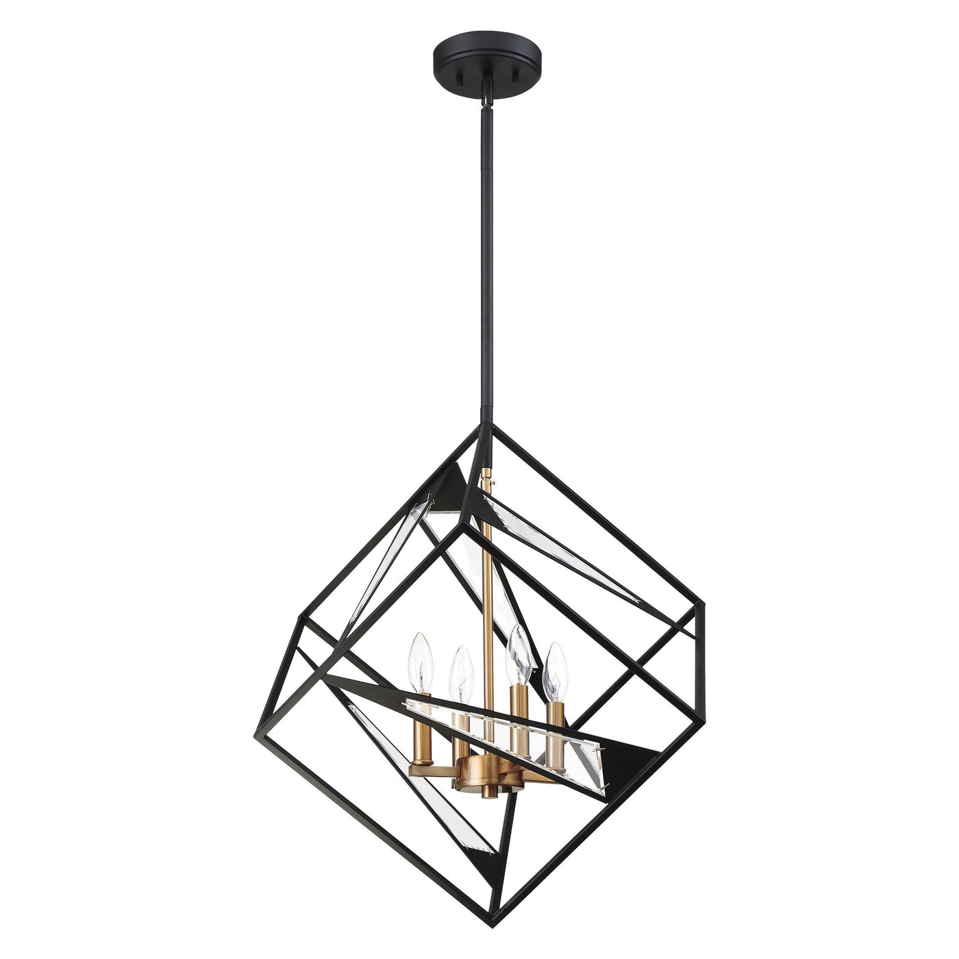 Black and Gold with Glass Pendant - LV LIGHTING
