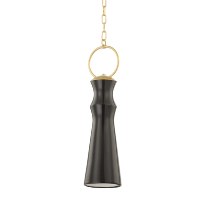 Aged Brass Chain with Ceramic Shade Mini Pendant