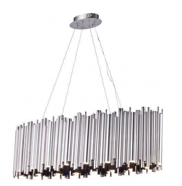 LED with Steel Rod Oval Linear Chandelier - LV LIGHTING