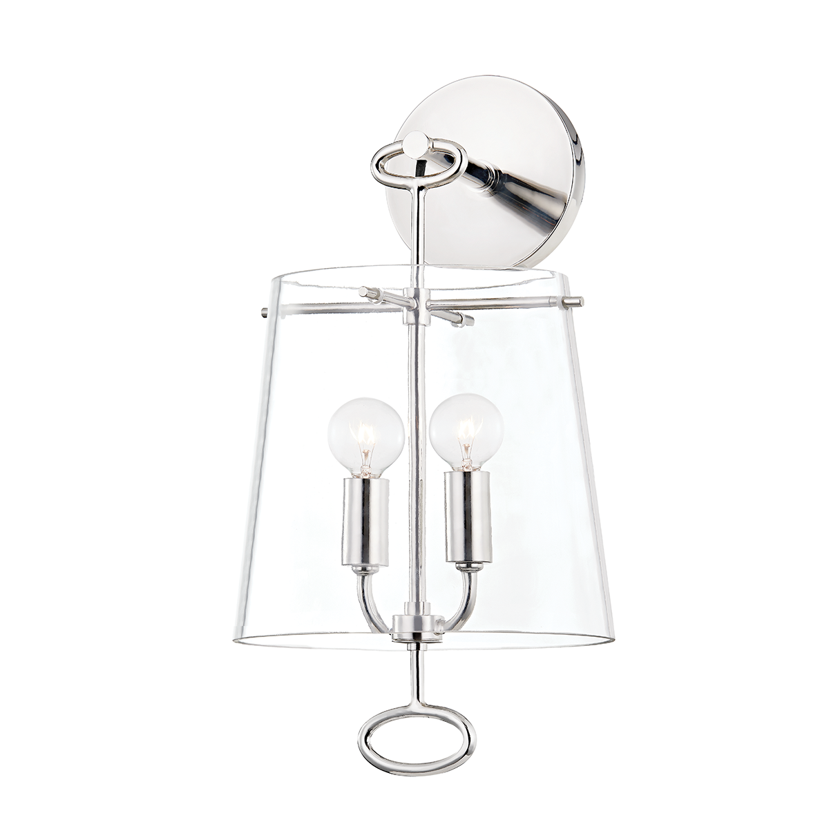 Steel with Clear Glass Shade Wall Sconce
