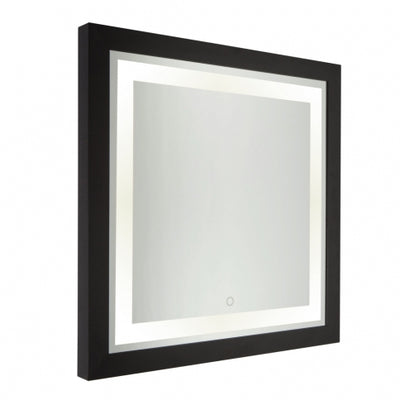 LED Matte Black Frame Square Mirror