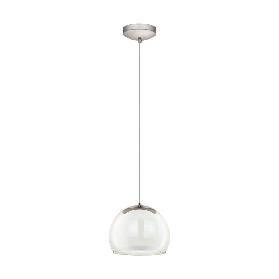 LED Satin Nickel with Glass Shade Pendant - LV LIGHTING