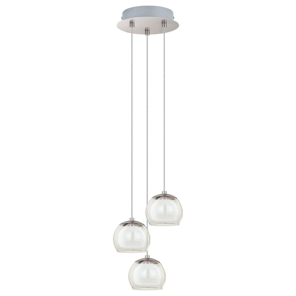 LED Satin Nickel with Glass Shade Pendant - LV LIGHTING