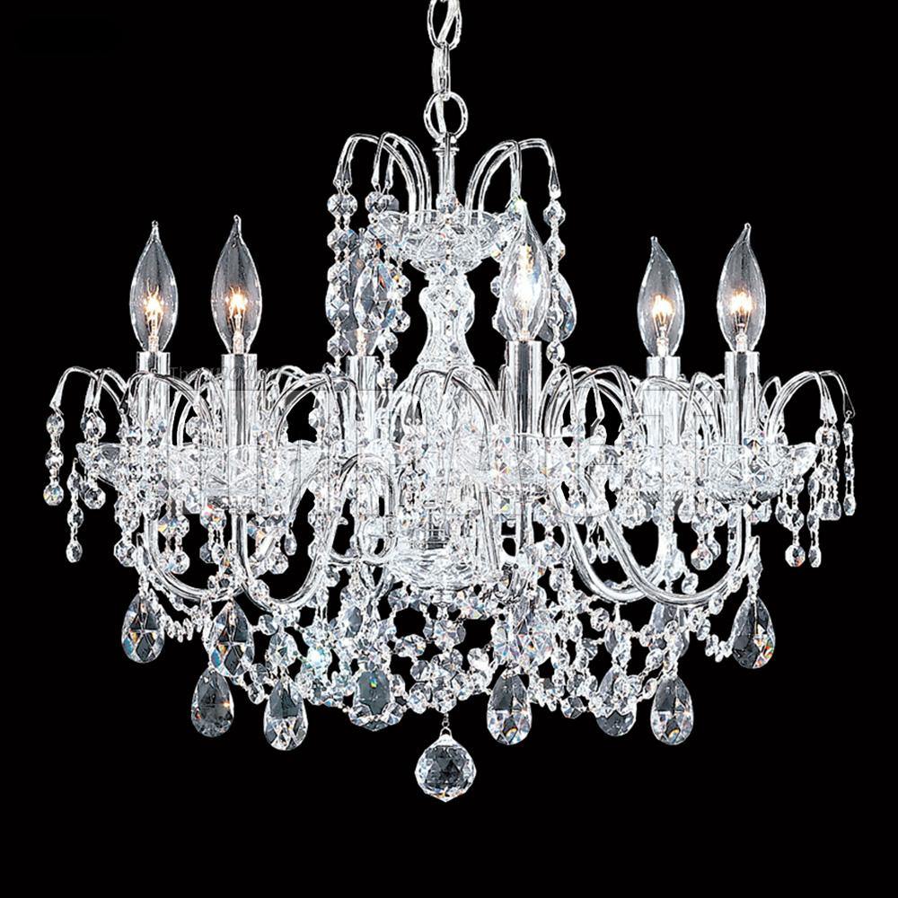 Chrome with Clear Crystal Chandelier - LV LIGHTING