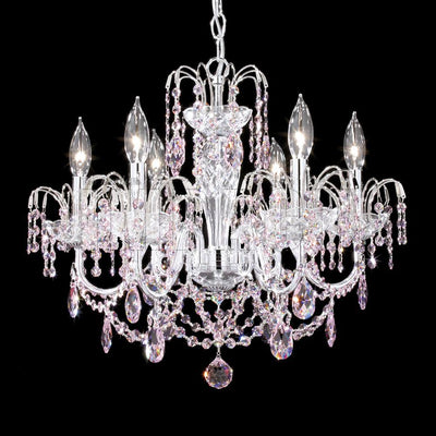 Chrome with Clear Crystal Chandelier - LV LIGHTING